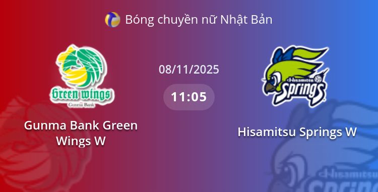 Fullmatch Gunma Bank Green Wings W vs Hisamitsu Springs W | 08.11.2025 | Bóng chuyền nữ Nhật Bản