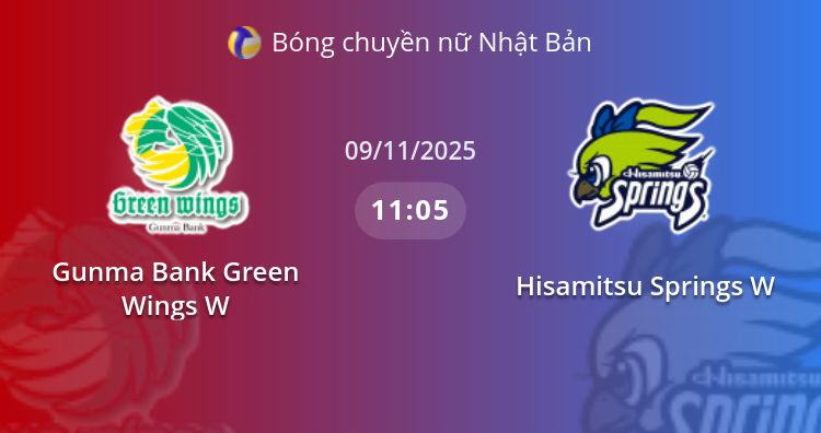 Fullmatch Gunma Bank Green Wings W vs Hisamitsu Springs W | 09.11.2025 | Bóng chuyền nữ Nhật Bản