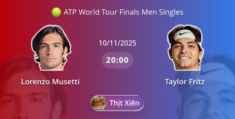 Fullmatch Lorenzo Musetti vs Taylor Fritz | 10.11.2025 | ATP World Tour Finals