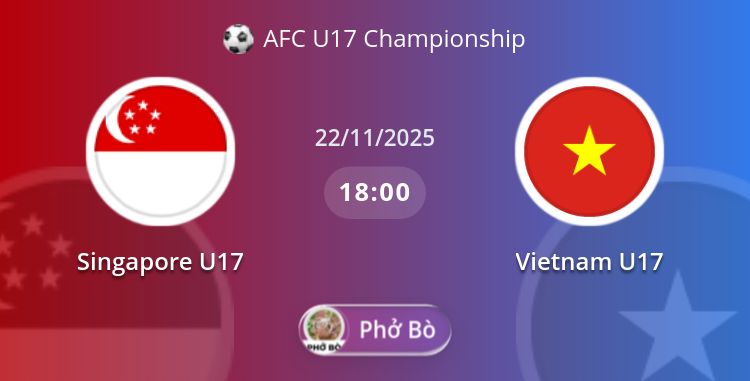 Fullmatch Singapore U17 vs Vietnam U17 | 22.11.2025 | AFC U17 Championship