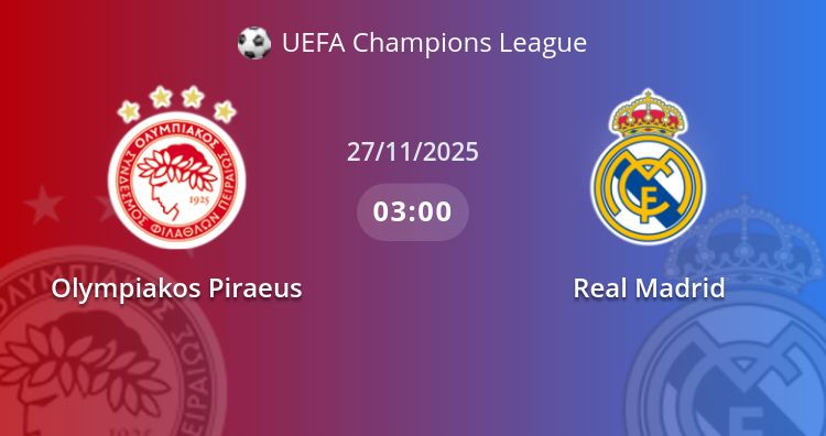 Fullmatch Olympiakos Piraeus vs Real Madrid | 27.11.2025 | UEFA Champions League