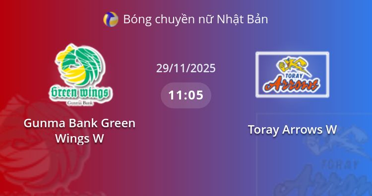 Fullmatch Gunma Bank Green Wings W vs Toray Arrows W | 29.11.2025 | Bóng chuyền nữ Nhật Bản