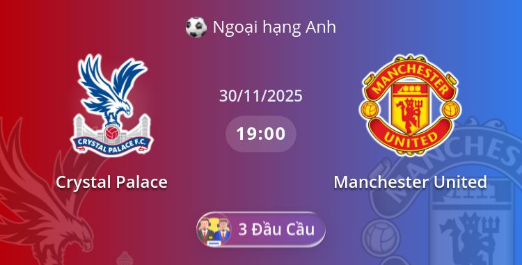 Fullmatch Crystal Palace vs Manchester United | 30.11.2025 | Ngoại hạng Anh