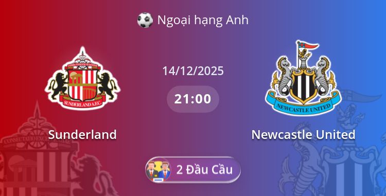 Fullmatch Sunderland vs Newcastle United | 14.12.2025 | Ngoại hạng Anh