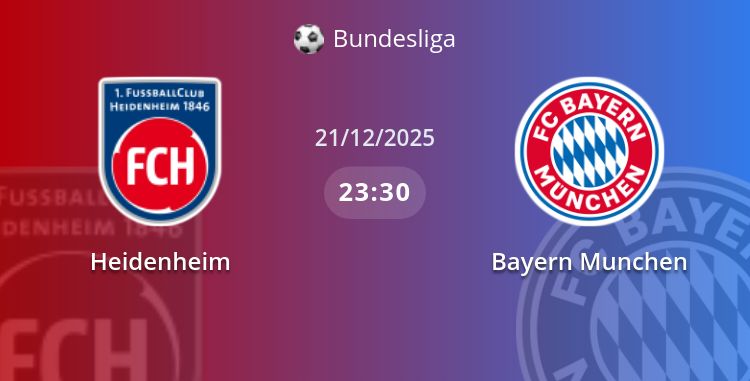 Fullmatch Heidenheim vs Bayern Munchen | 21.12.2025 | Bundesliga