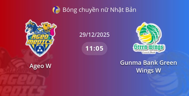 Fullmatch Ageo W vs Gunma Bank Green Wings W | 29.12.2025 | Bóng chuyền nữ Nhật Bản