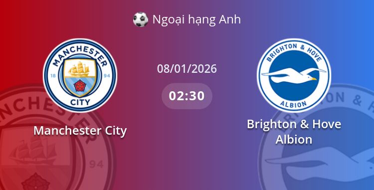 Fullmatch Manchester City vs Brighton & Hove Albion | 08.01.2026 | Ngoại hạng Anh