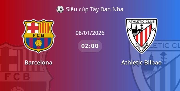 Fullmatch Barcelona vs Athletic Bilbao | 08.01.2026 | Siêu cúp Tây Ban Nha