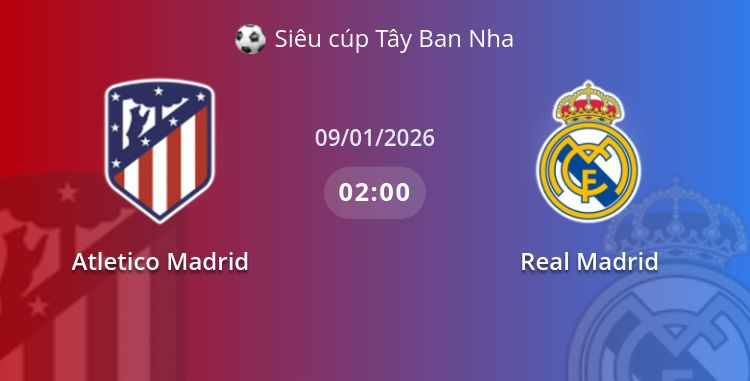 Fullmatch Atletico Madrid vs Real Madrid | 09.01.2026 | Siêu cúp Tây Ban Nha
