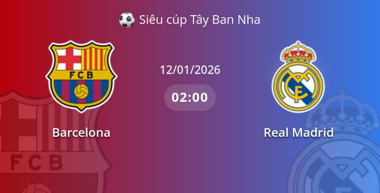Fullmatch Barcelona vs Real Madrid | 12.01.2026 | Siêu cúp Tây Ban Nha