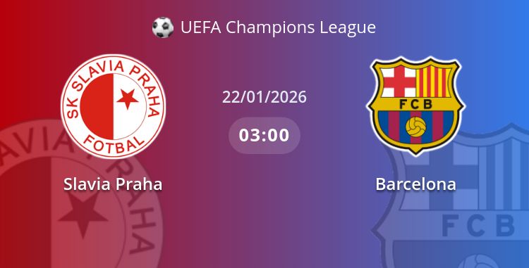 Fullmatch Slavia Praha vs Barcelona | 22.01.2026 | UEFA Champions League