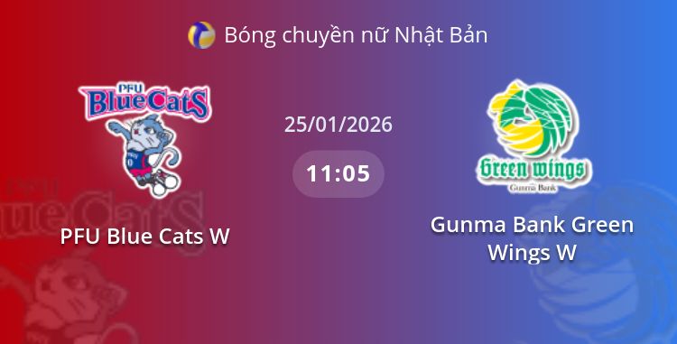 Fullmatch PFU Blue Cats W vs Gunma Bank Green Wings W | 25.01.2026 | Bóng chuyền nữ Nhật Bản