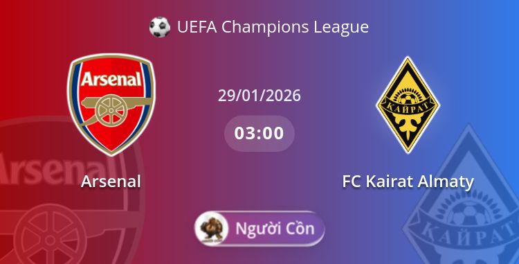 Fullmatch Arsenal vs FC Kairat Almaty | 29.01.2026 | UEFA Champions League