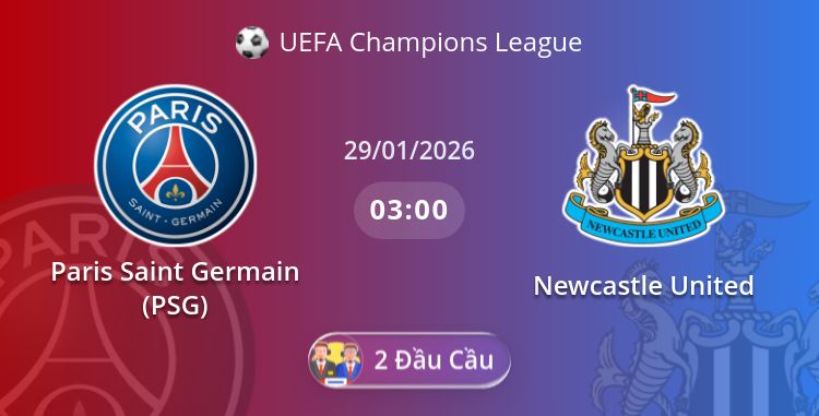 Fullmatch Paris Saint Germain (PSG) vs Newcastle United | 29.01.2026 | UEFA Champions League